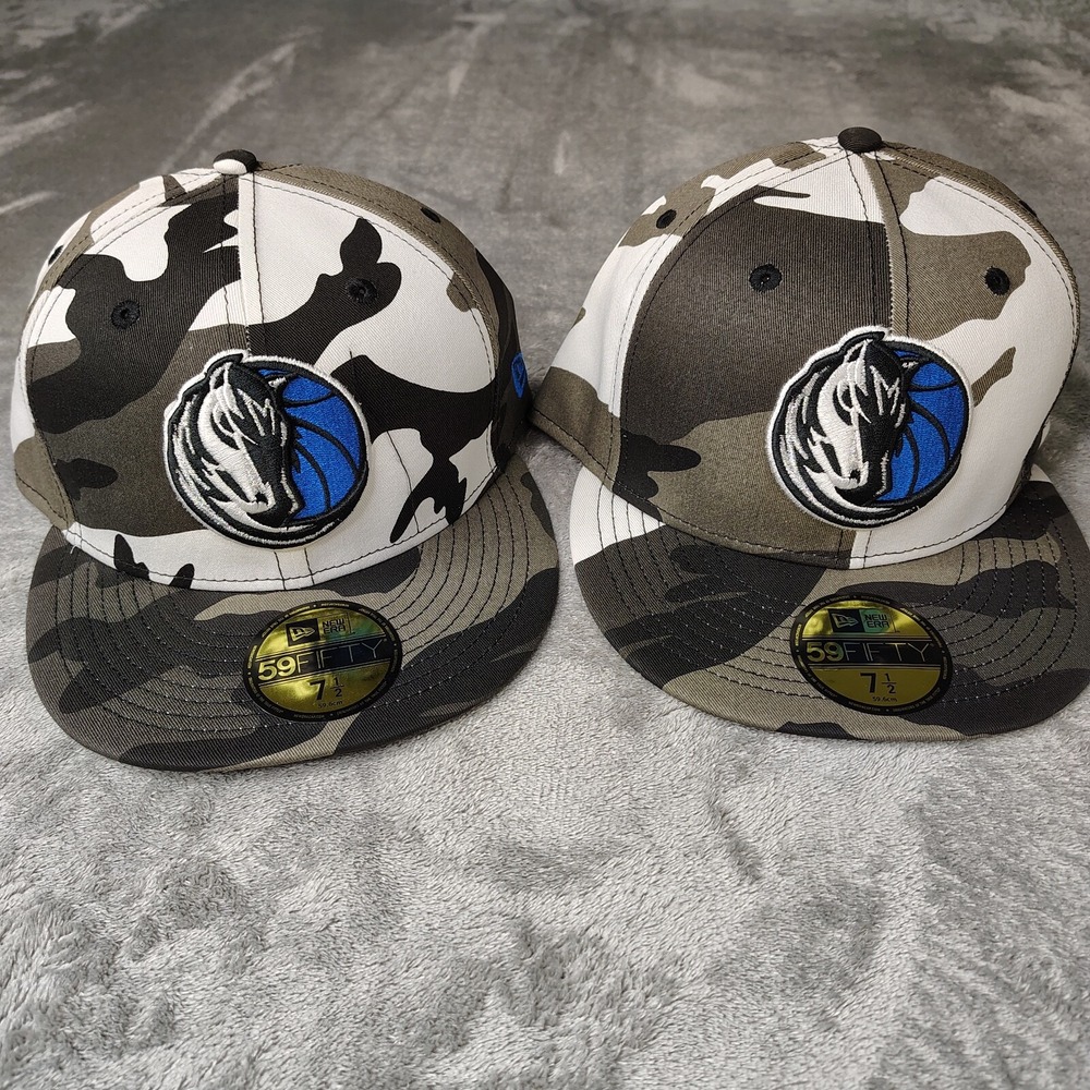 New Era Dallas Mavericks NBA Camouflage Camo 59Fifty 7 3/8 Fitted Hat Cap - Picture 8 of 9